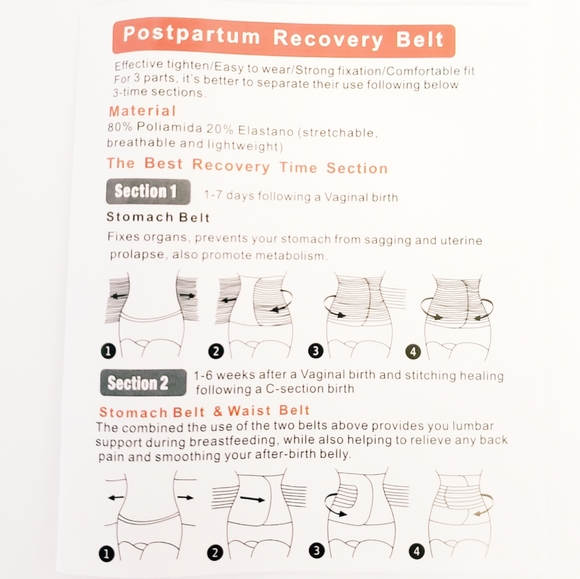 NWT 3 in 1 Postpartum Support Recovery Belly Wrap - Picture 3 of 5